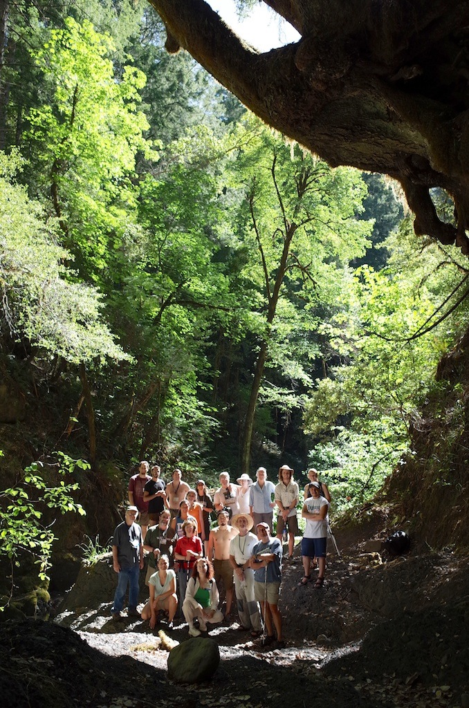 2013 Algal Foray class under the Grandfather Oak at the Elder Creek waterfalls. Photo by Mike Limm.