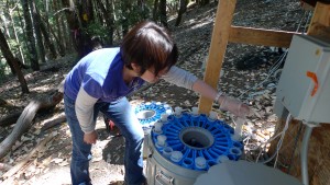 Hyojin Kim with ISCO autonomous water sampler at Rivendell